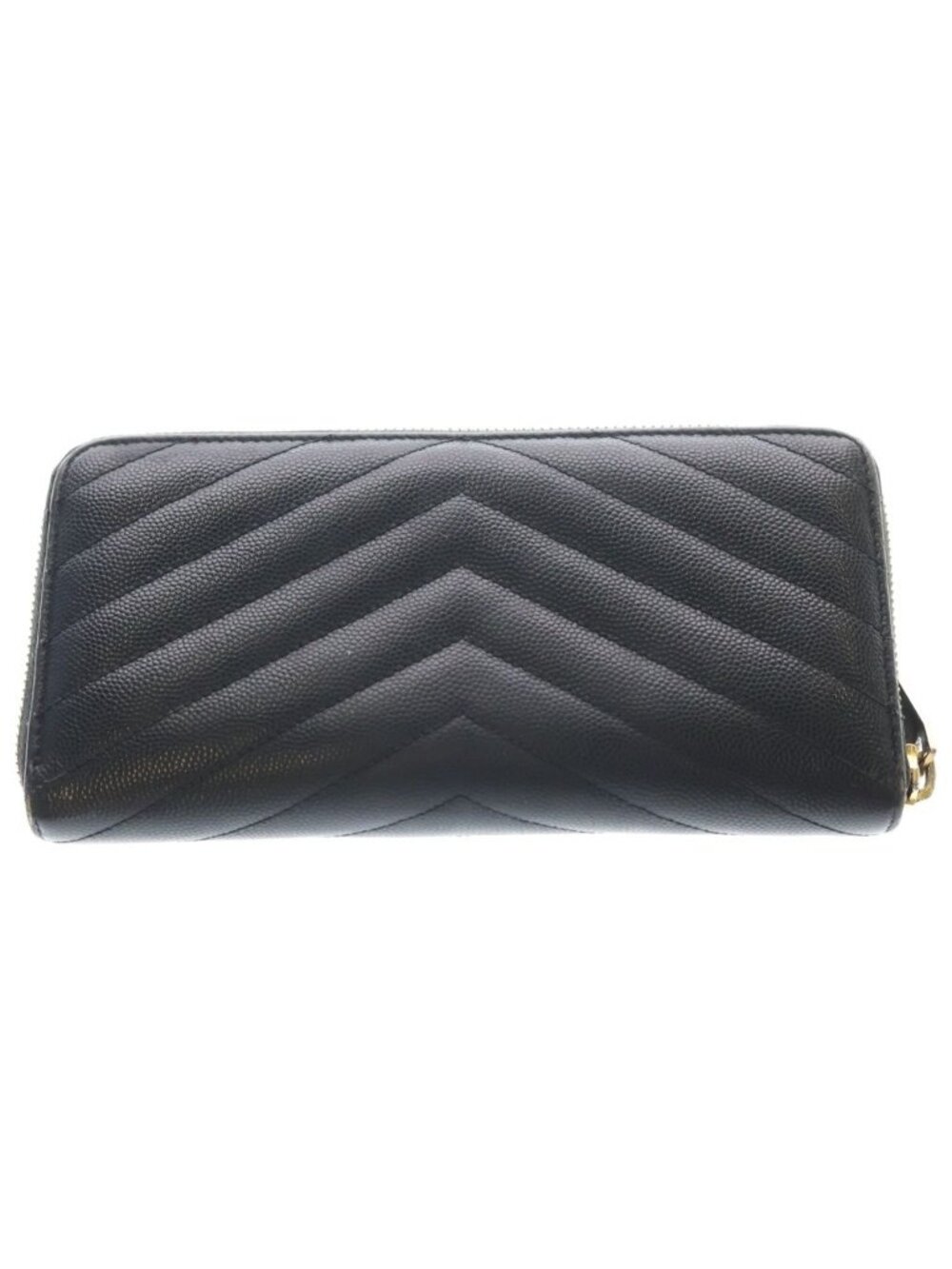 Saint Laurent Paris Caviar Leather Zip Around Gold Wallet Black - Picture 2 of 6